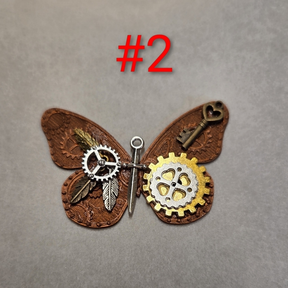 Armor Of God Steampunk Butterfly Brooch - Picture 4 of 5